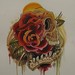 Tattoos - Rose Skull  - 53018